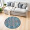 Edge Collections - 4' - Multicolor - Artistic Floral Round Area Rug - 1 Piece